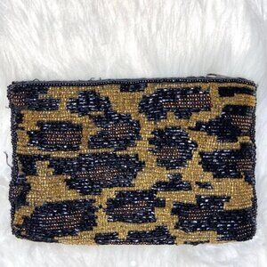 WOMEN'S Neiman Marcus Beaded Mini Bag Purse Black And Gold